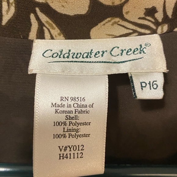 Coldwater Creek Dress Women’s Size P16 Button Down Front Sleeveless - Picture 3 of 11